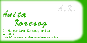 anita korcsog business card